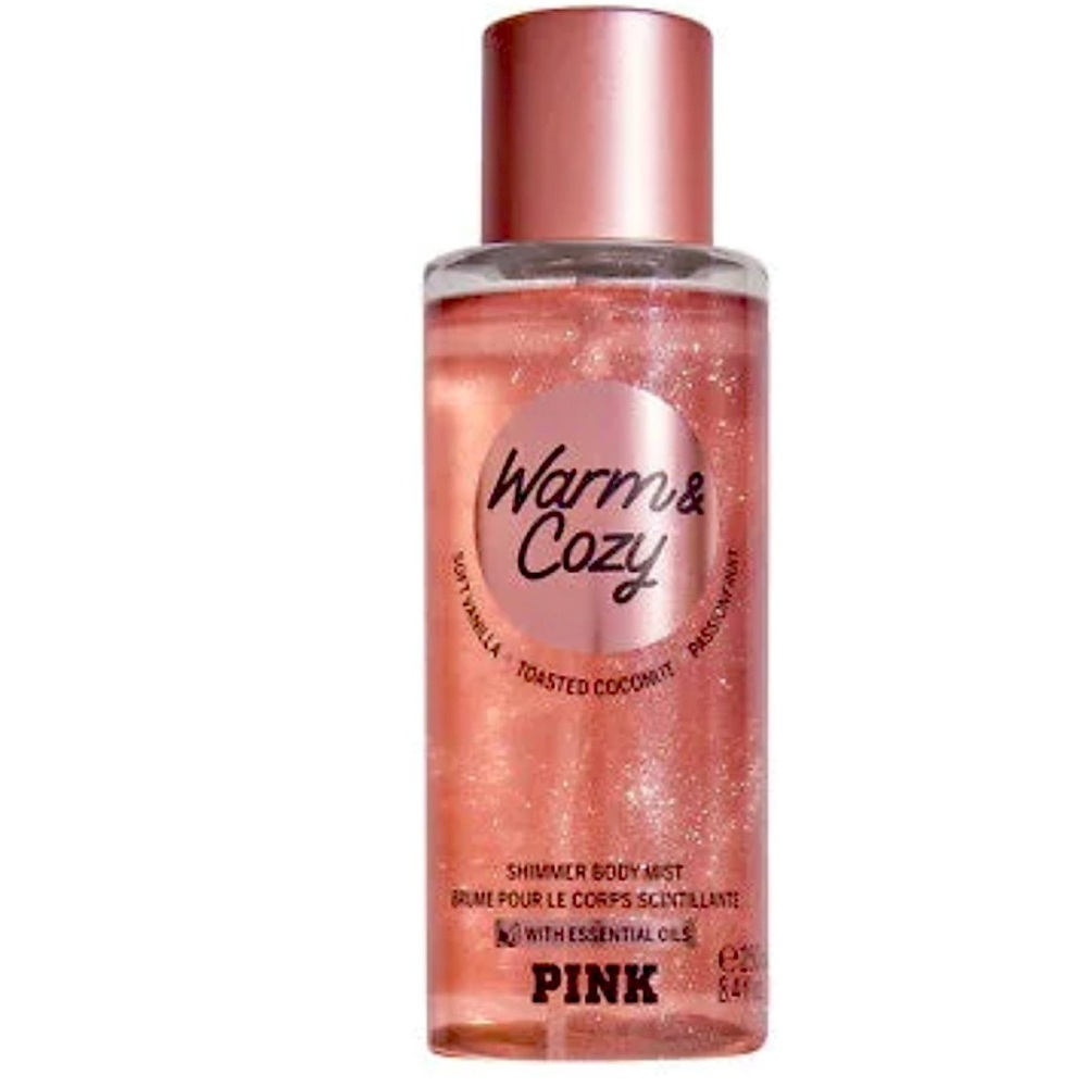PINK Warm and Cozy shimmer body mist perfume